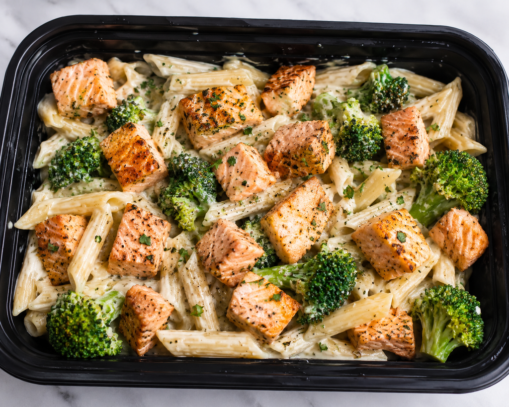 Salmon Alfredo Protein Pasta